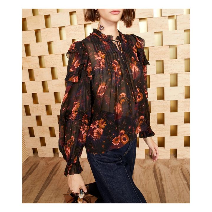 Seidenbluse Miray | Schwarz- Produktbild Nr. 1
