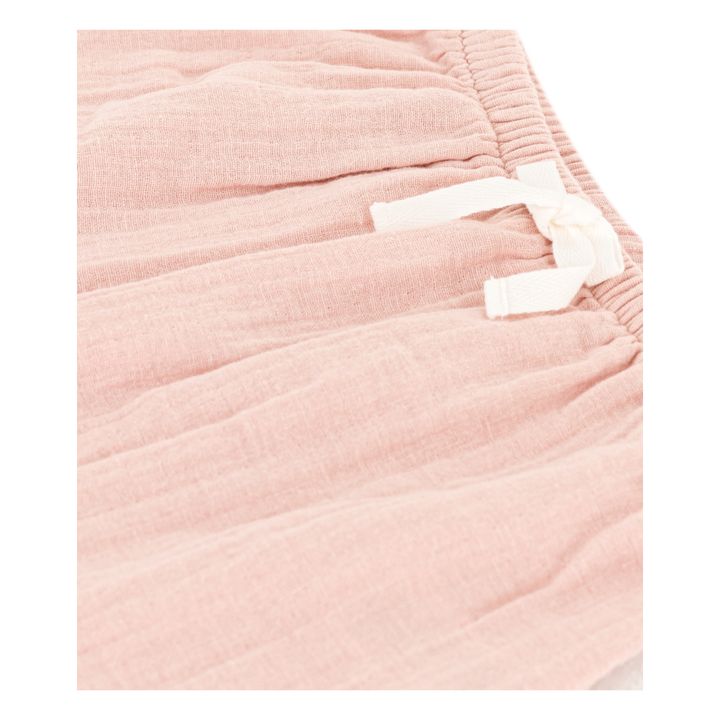 Pantalón de gasa de algodón con cuerda | Rosa- Imagen del producto n°1