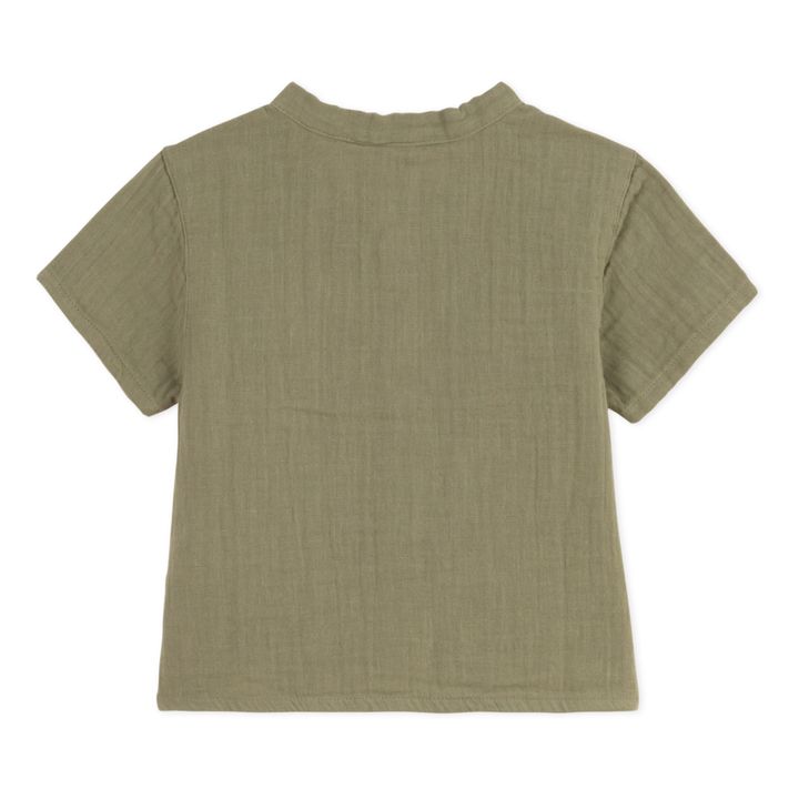 Cotton Gauze Short Sleeve Shirt | Khaki- Product image n°2