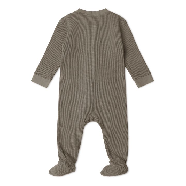 Organic Waffle Cotton Footed Pyjamas | Verde- Immagine del prodotto n°1
