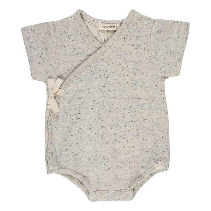 Edite organic cotton flannel bodysuit | Heather grey- Product image n°0