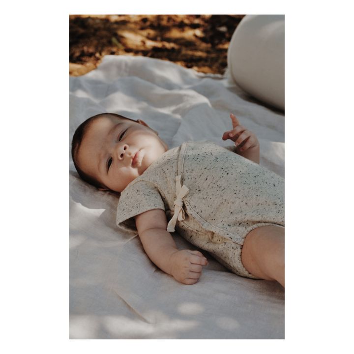 Edite organic cotton flannel bodysuit | Heather grey- Product image n°2