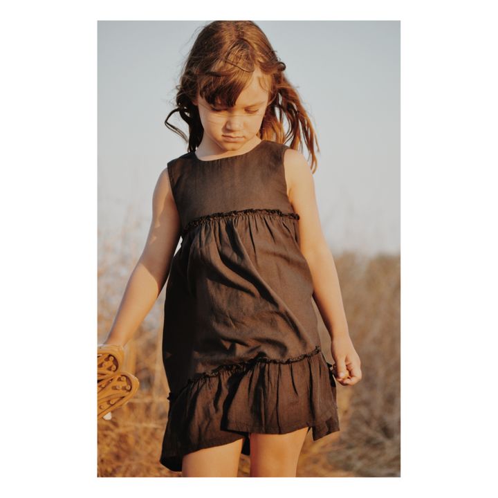 Robe Coton Bio Ermelinda | Noir- Image produit n°2