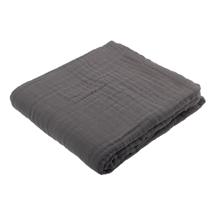 Manta suave de algodón orgánico | Gris Antracita- Imagen del producto n°0