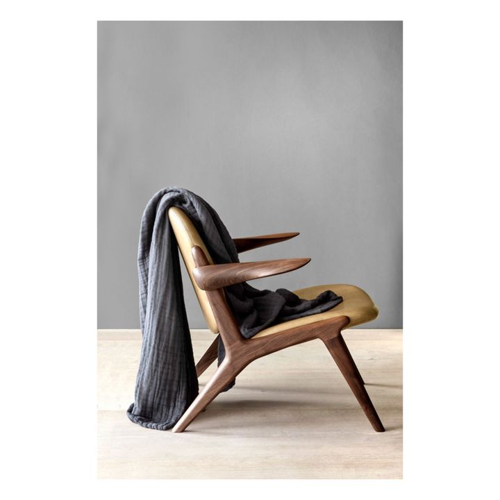 Manta suave de algodón orgánico | Gris Antracita- Imagen del producto n°1