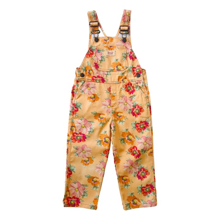 Amber Glow Flowers Long Dungarees | Arancione- Immagine del prodotto n°0