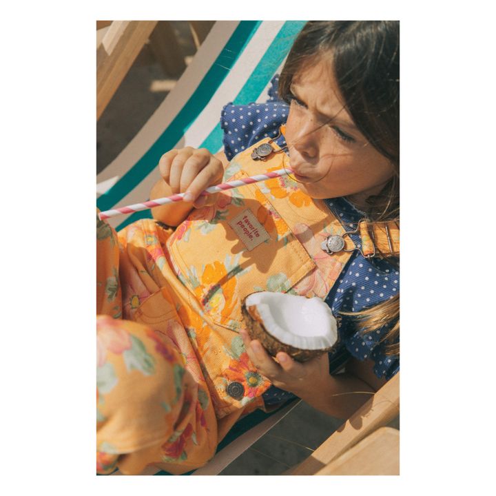 Amber Glow Flowers Long Dungarees | Arancione- Immagine del prodotto n°2