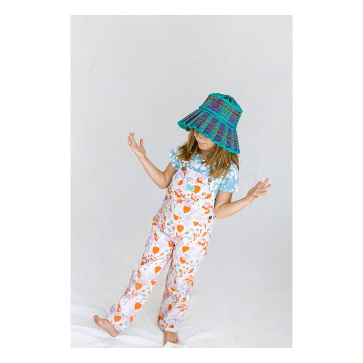 Cherry Lavander Flower Long Dungarees | Violett- Produktbild Nr. 1
