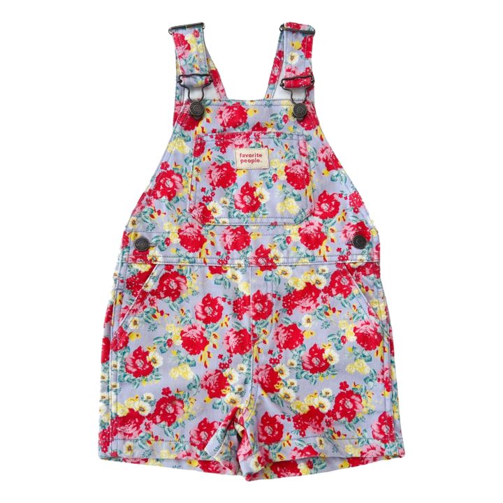 Salopette Courte Fleurs Bitter Sweet | Rouge- Image produit n°0