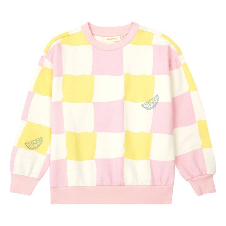 Sudadera a cuadros de algodón orgánico | Amarillo- Imagen del producto n°0