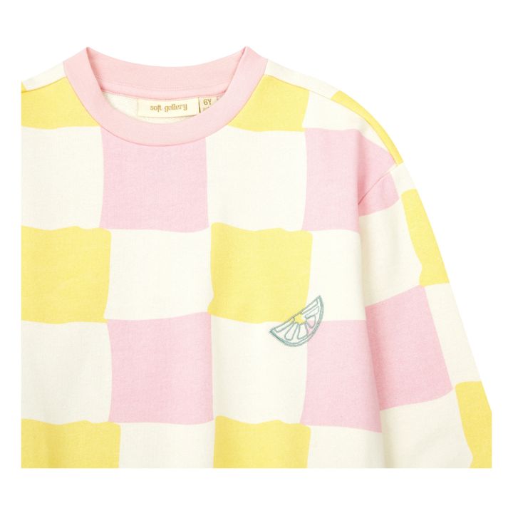 Sudadera a cuadros de algodón orgánico | Amarillo- Imagen del producto n°4