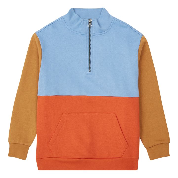 Sudadera colorida de algodón orgánico | Azul- Imagen del producto n°0