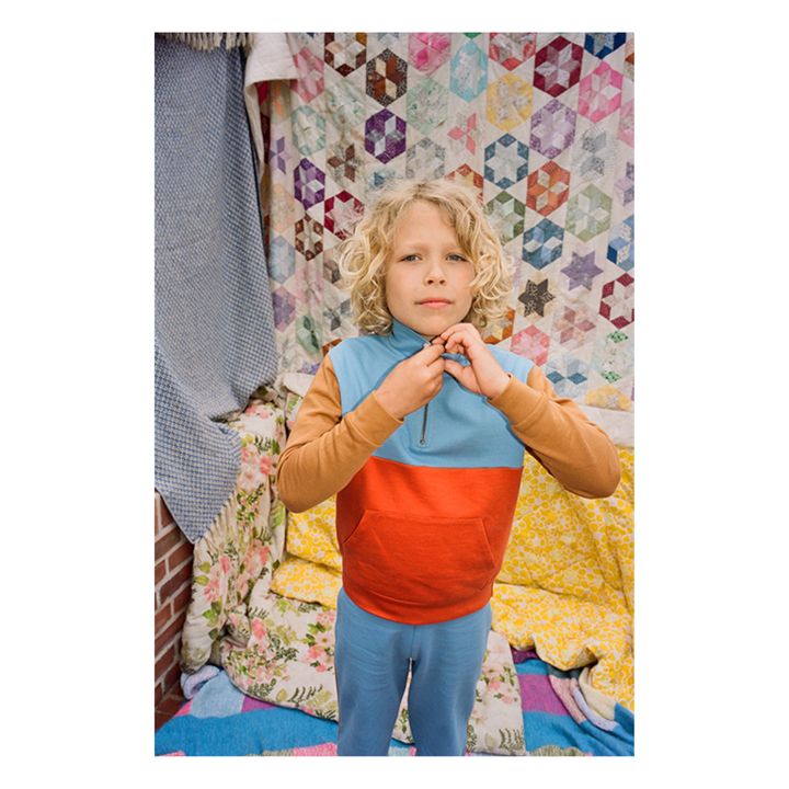 Sudadera colorida de algodón orgánico | Azul- Imagen del producto n°5