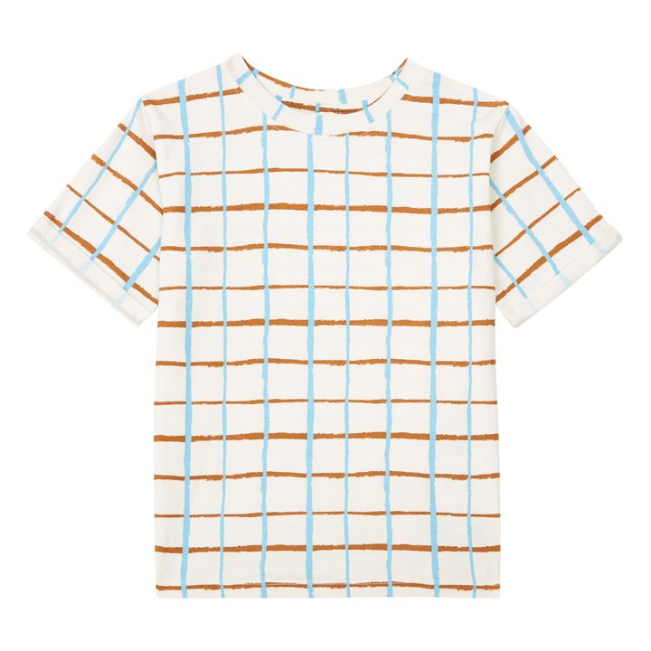 Camiseta a cuadros de algodón orgánico | Blanc/Écru- Imagen del producto n°0