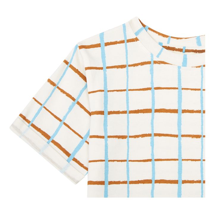 Camiseta a cuadros de algodón orgánico | Blanc/Écru- Imagen del producto n°3