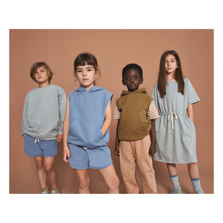 Short Coton Bio Uni | Bleu- Image produit n°3