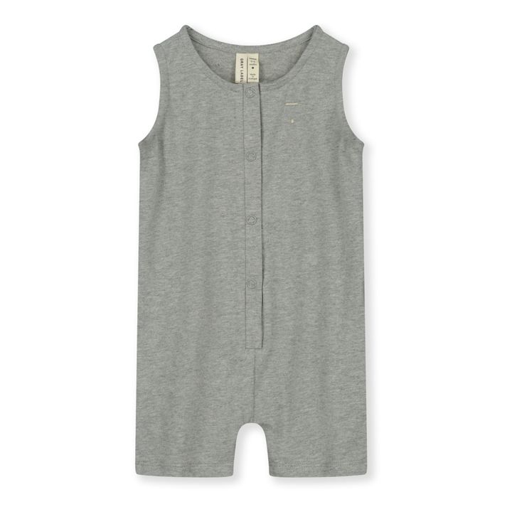 Kurzer Overall Ärmellos Bio-Baumwolle | Grau- Produktbild Nr. 0