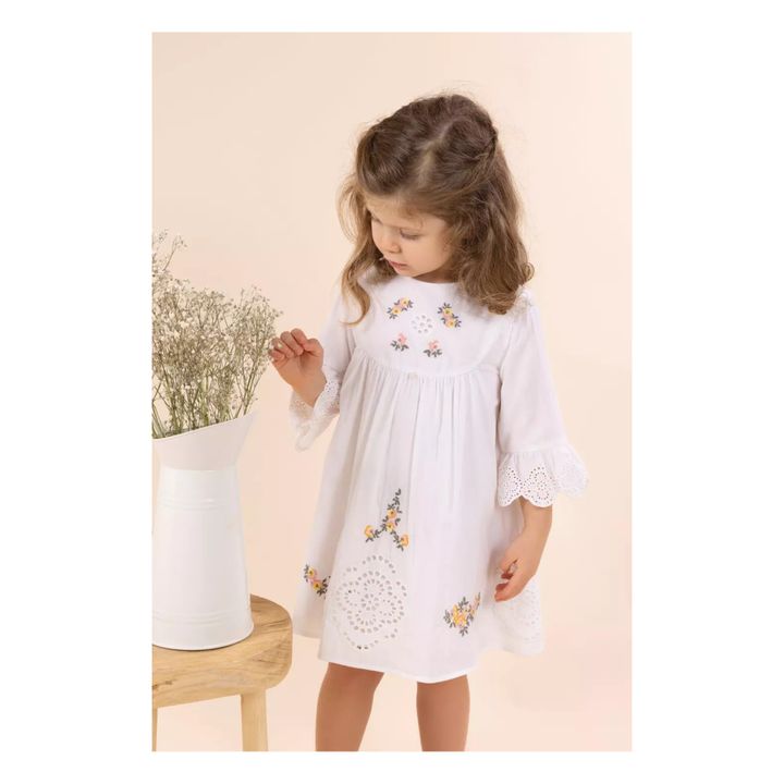 Robe Brodée | Ecru- Image produit n°1