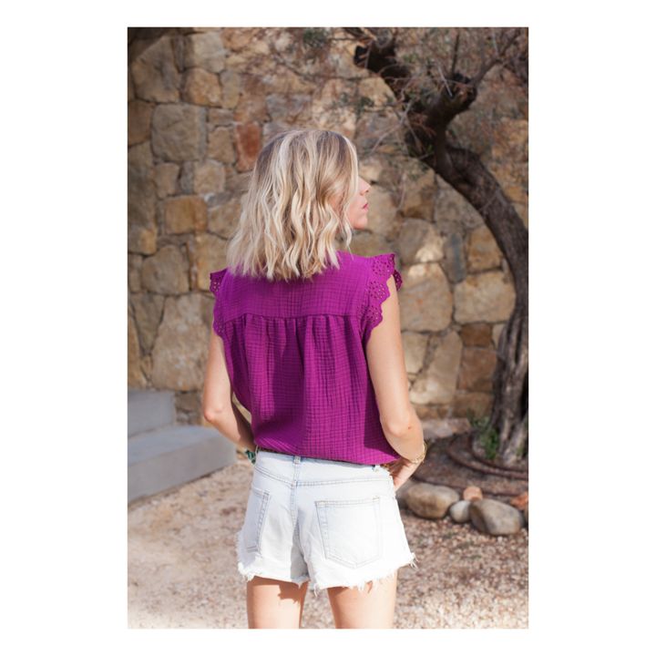 Olga Cotton Gauze Top - Women’s Collection | Fuchsie- Produktbild Nr. 4
