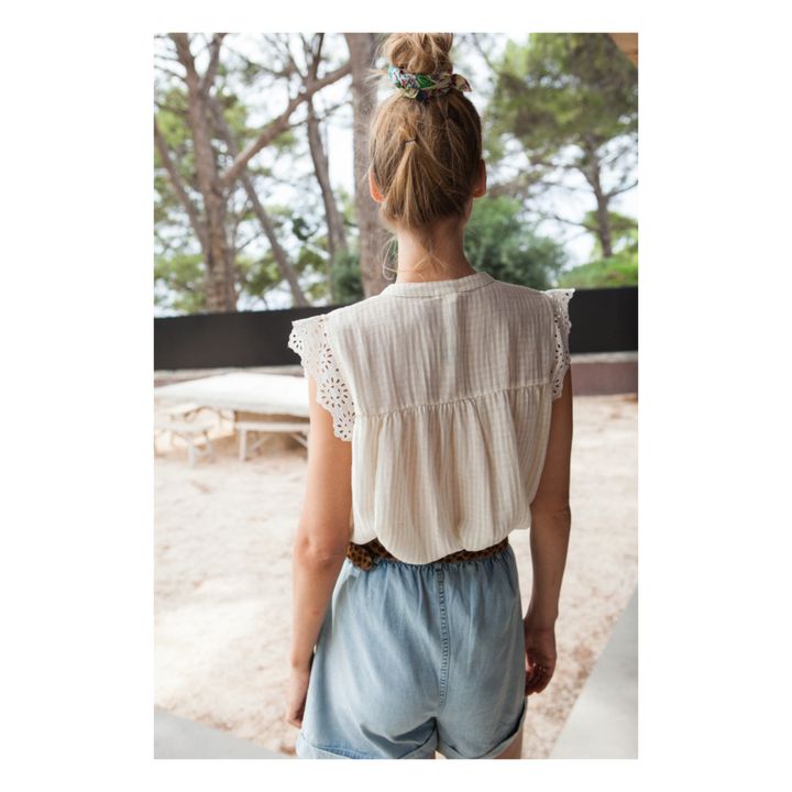 Olga Cotton Gauze Top - Women’s Collection | Cremefarben- Produktbild Nr. 4