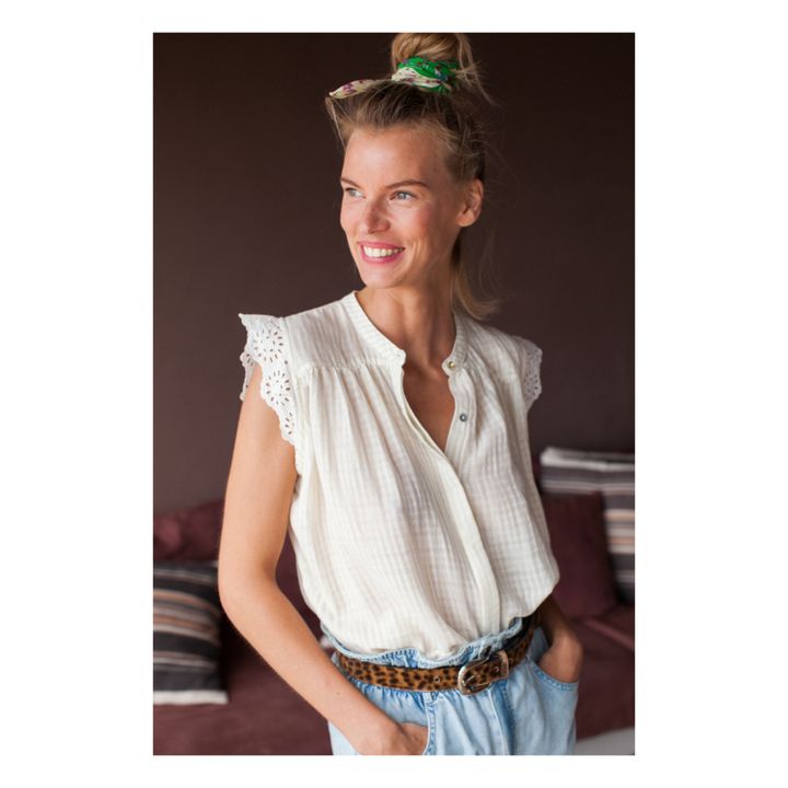 Olga Cotton Gauze Top - Women’s Collection | Cremefarben- Produktbild Nr. 2