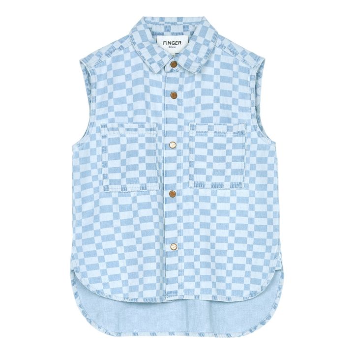 Ara Sleeveless Shirt | Vaquero Blanqueado- Imagen del producto n°0