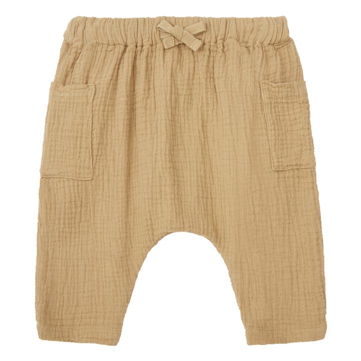 Organic Cotton Gauze Harem Pants | Kamelbraun- Produktbild Nr. 0