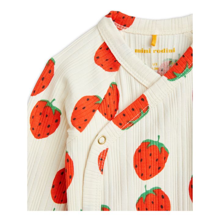 Organic Cotton Strawberry Wrap Over Onesie | Seidenfarben- Produktbild Nr. 1