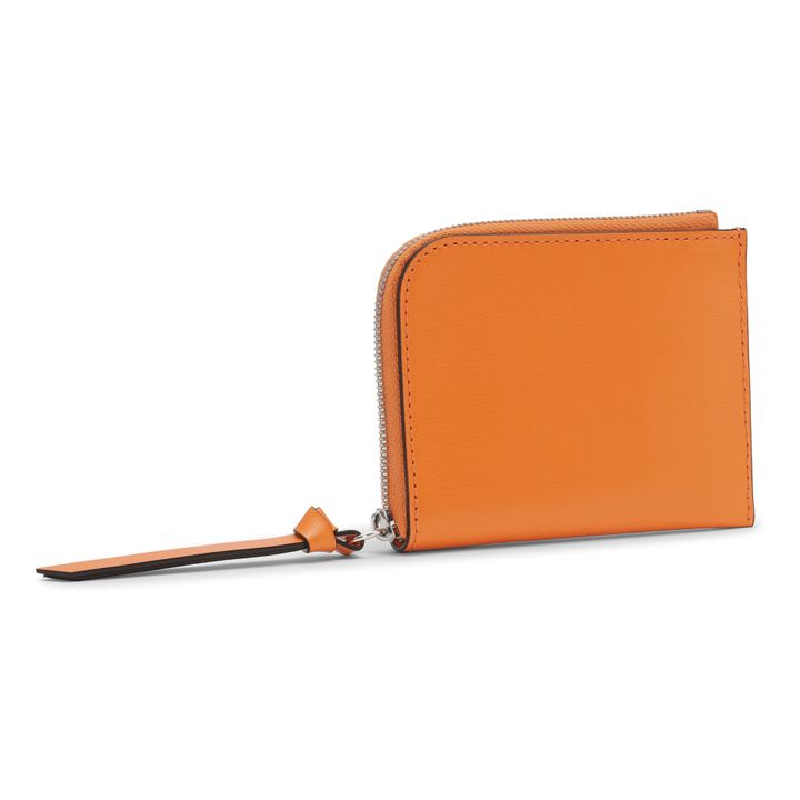 Banner Recycled Leather Zip-up Card Case | Arancione- Immagine del prodotto n°1