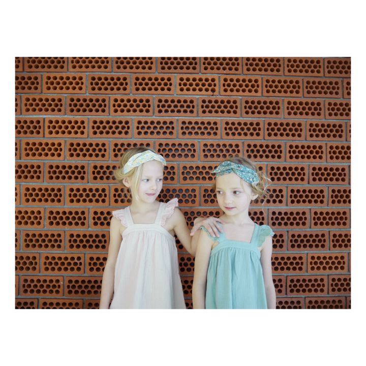 Strappy Organic Cotton Gauze Flounce Dress | Rosa Palo- Imagen del producto n°1