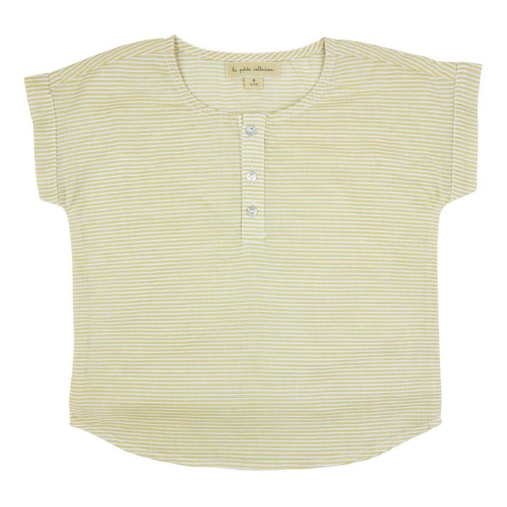 Camicia kurta a righe | Giallo- Immagine del prodotto n°0