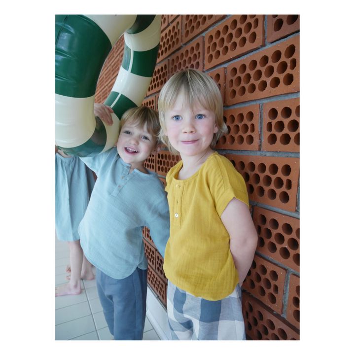 ML Organic Cotton Gauze Kurta | Verde agua- Imagen del producto n°1