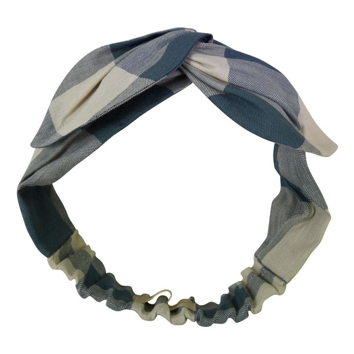 Checked Linen Headband | Azul- Imagen del producto n°0
