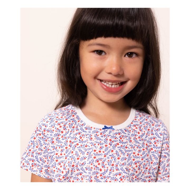 Pyjacourt Fleurs Coton Bio | Bleu- Image produit n°2