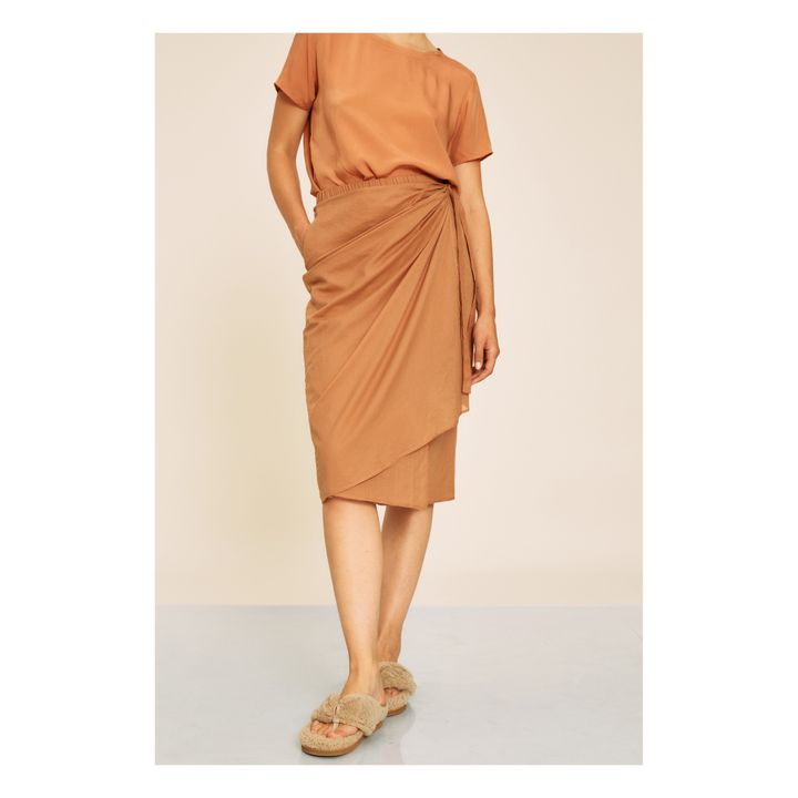 Calina Cotton Voile Skirt | Apricot- Produktbild Nr. 4