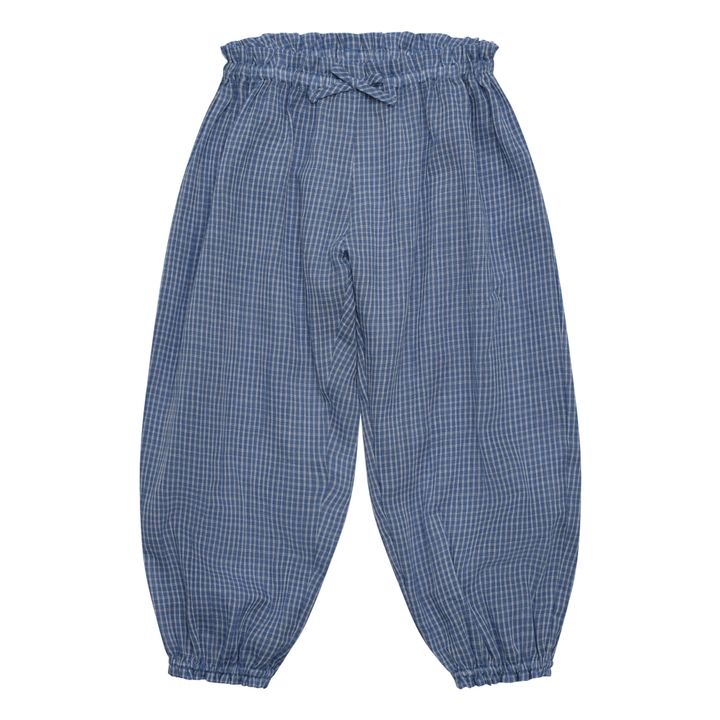 Pantalón sarouel a cuadros Ada | Azul- Imagen del producto n°0