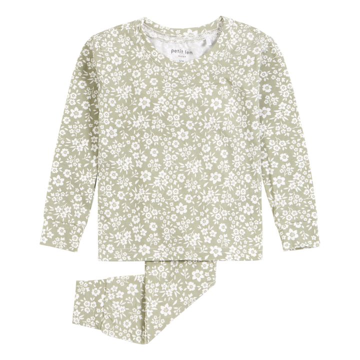 Organic Cotton Floral Pajamas | Salvia- Imagen del producto n°0