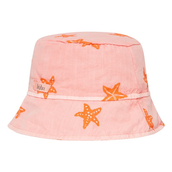 Gorro de algodón orgánico para bebé con estampado de estrellas de mar | Coral- Imagen del producto n°1