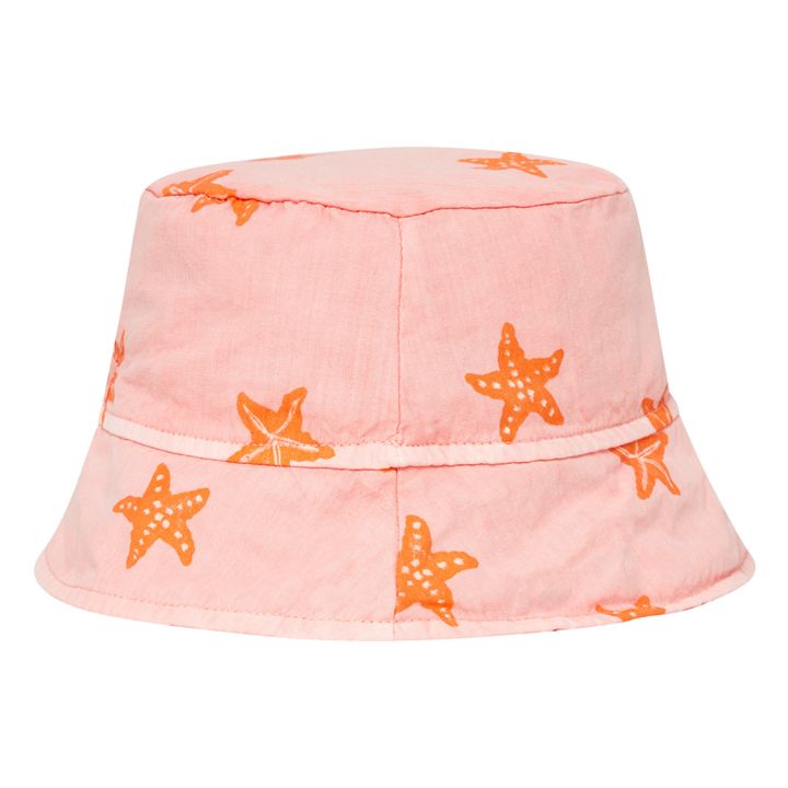 Gorro de algodón orgánico para bebé con estampado de estrellas de mar | Coral- Imagen del producto n°2