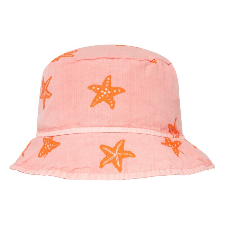 Gorro de algodón orgánico para bebé con estampado de estrellas de mar | Rosa- Imagen del producto n°0