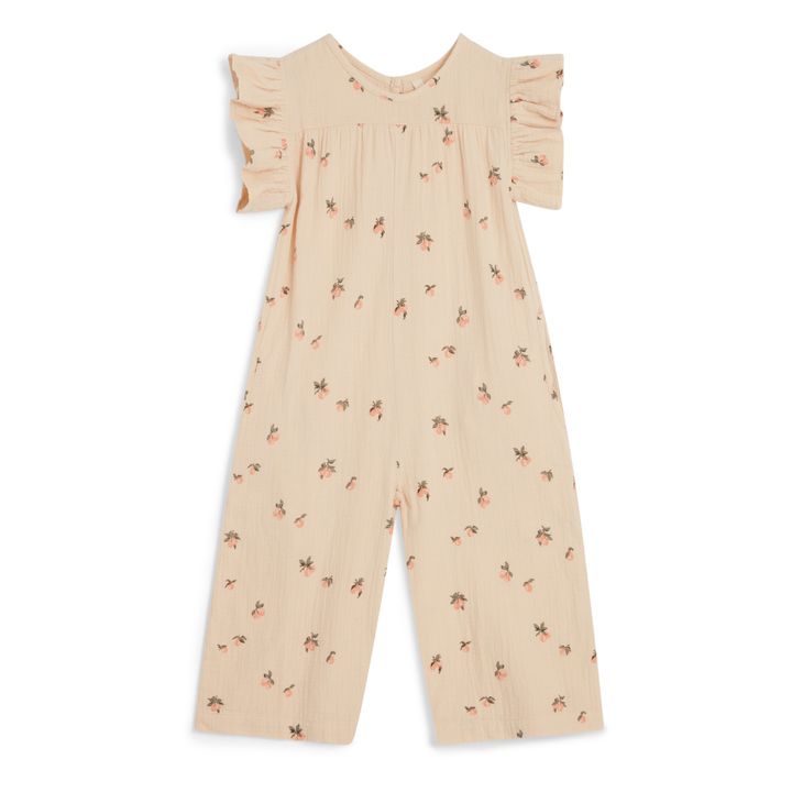 Short Sleeved Ruffled Jumpsuit | Beige rosado- Imagen del producto n°0