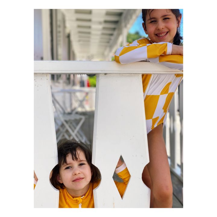 Maillot de Bain Anti-UV Matière Recyclée Géométrique | Jaune- Image produit n°2