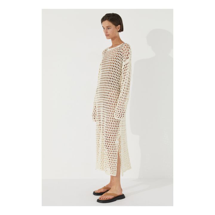 Stone Crochet Dress | Ecru- Immagine del prodotto n°2