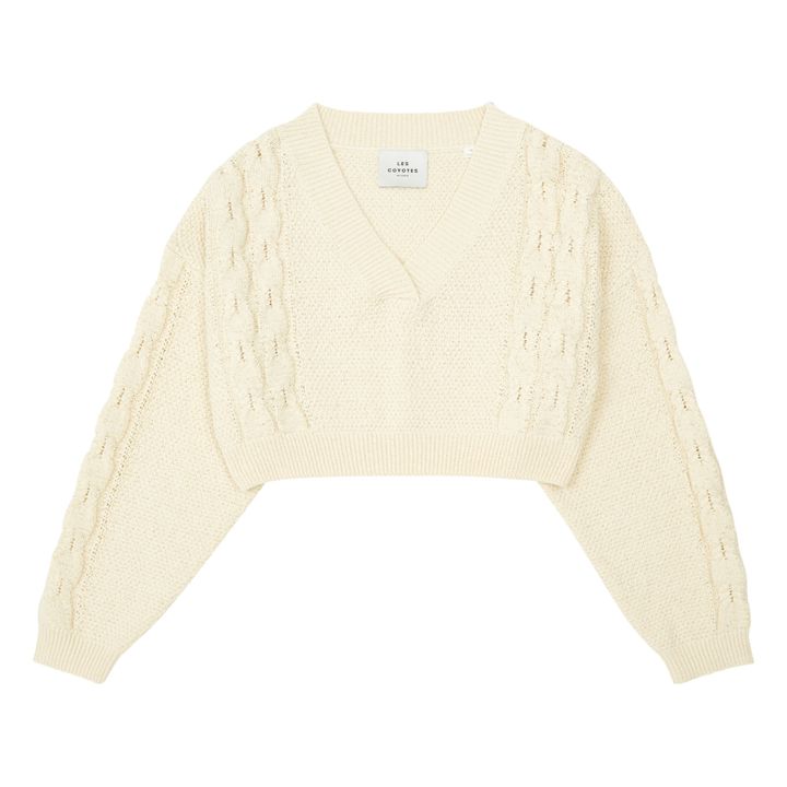 Strickpullover mit V-Ausschnitt | Cremefarben- Produktbild Nr. 0