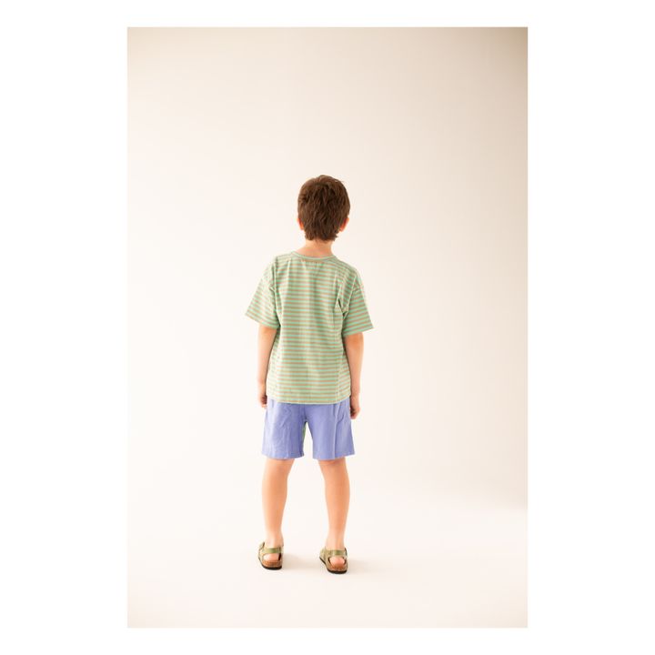 Organic Cotton Striped T-shirt | Verde agua- Imagen del producto n°2