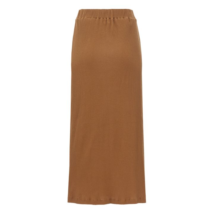 Falda larga de canalé Cosmos - Colección Mujer | Marrón- Imagen del producto n°3