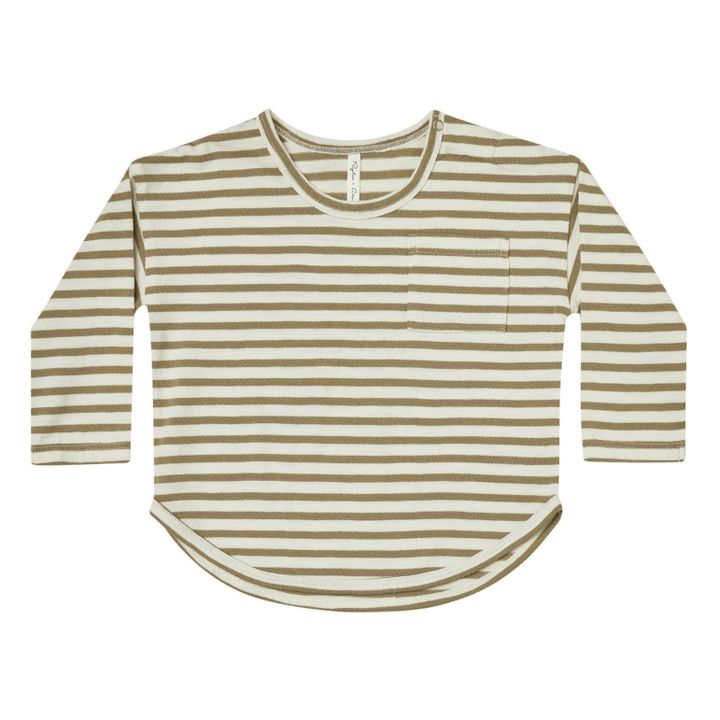 Camiseta a rayas | Caqui oscuro- Imagen del producto n°0