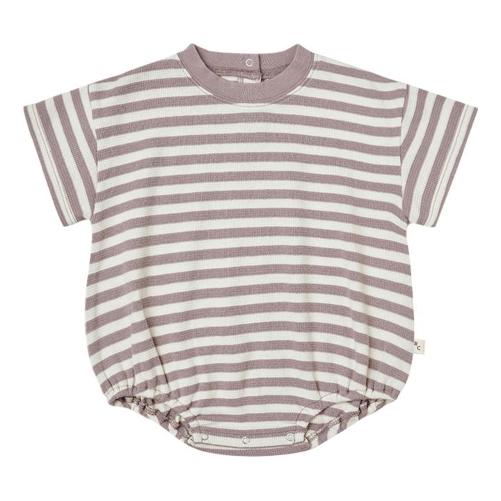 Barboteuse à Rayures | Mauve- Image produit n°0