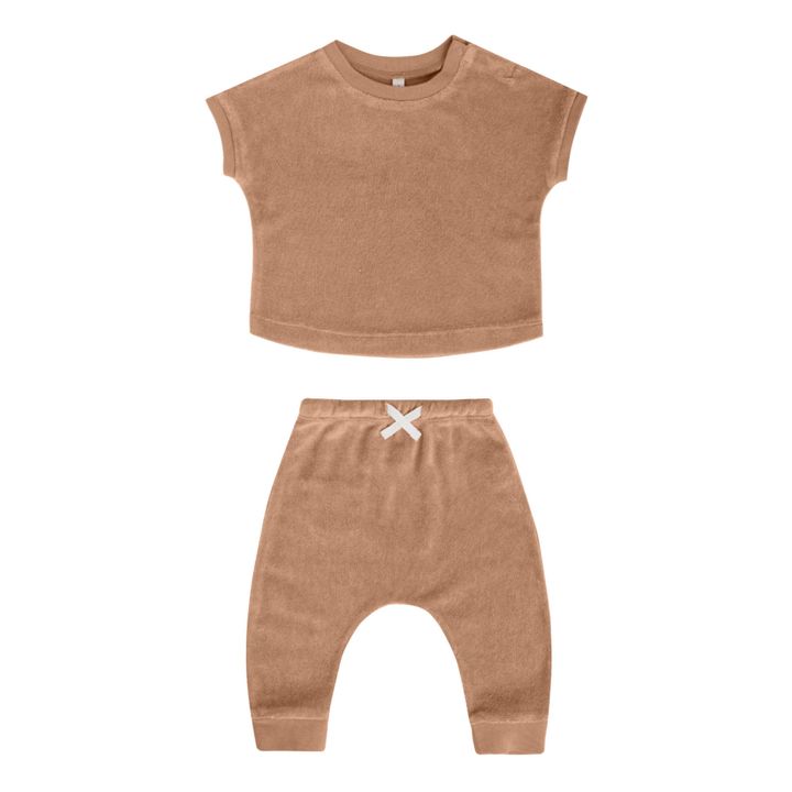 T-Shirt + Hose Bio-Baumwolle Frottee | Braun- Produktbild Nr. 0