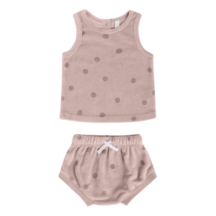Camiseta de tirantes + ranita de felpa de algodón orgánico | Lila- Imagen del producto n°0